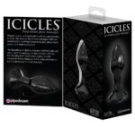 ICICLES No.78 - Sort Buttplug av Glass med Diamant