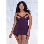 Dreamgirl - Halter neck kjole med strømpeholder - Lilla - Queen size - Bilde 4