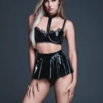 Allure - Naughty Nights - Latex-look bh og skjørt
