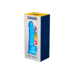 Woomy - Oasis - Blå dildo med pung og sugekopp