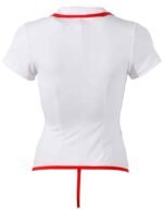 Cottelli Collection - Sykepleier Kostyme - Basque - Hvit/Rød