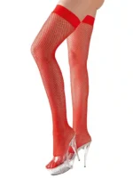 Cottelli Legwear - Nettingstrømper Hold-up - Rød