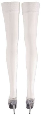 Cottelli Collection - Stay-ups med blondekant - Hvit
