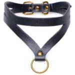Master Series - Bondage Baddie Collar With O-ring  - Sort/Gull