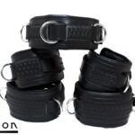 Avalon - LUST - Collar og Cuffs, 5 deler, Sort 