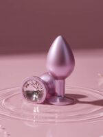 BQS - Rosa buttplug med rosa krystall - Small - Bilde 2