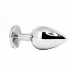 BQS - Buttplug i metall med Krystall - Klar - Large