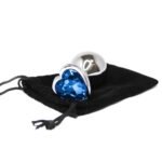 BQS - Buttplug med Hjertekrystall - Blå - Medium