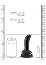 Chrystalino - Prickly  - Sort glassdildo med vibrasjon og sugekopp