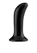 Chrystalino - Prickly  - Sort glassdildo med vibrasjon og sugekopp