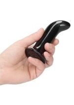 Chrystalino - Prickly  - Sort glassdildo med vibrasjon og sugekopp