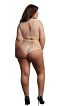 Le Desir - Key-Hole Fishnet Undertøysett - 2XL-4XL - Beige