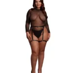 Le Desir - Shimmer body med PU harness Queen Size (XL-4XL)