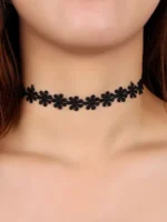 Gnist - Choker med blomsterdetaljer - 02 - Sort - Bilde 3