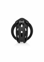 Man Cage - Model 24 - Kuklås 3,5" 9 cm - Silikon - Sort