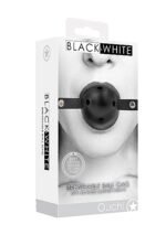 Ouch! Black & White - Ballgag med pustehull - Sort