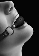 Ouch! Black & White - Ballgag med pustehull - Sort