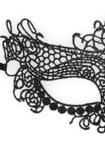 Ouch! Black & White - Queen maskerademaske med Blonder - Sort