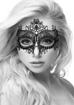 Ouch! Black & White - Queen maskerademaske med Blonder - Sort