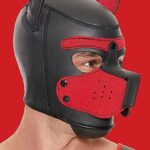 Ouch! Puppy Play - Hundemaske i Neopren - Rød
