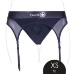Ouch! Vibrating Strap-on Thong med Strømpebånd - XS/S