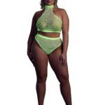 OUCH! - Glow in the dark - Todelt sett i stormasked netting - Grønn XL/4XL
