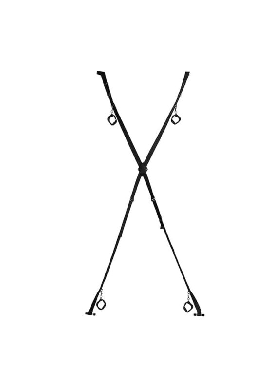 OUCH! - BONDAGE SETT TIL DØR MED HÅND OG FOT CUFFS - SORT