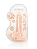 RealRock - Dildo med pung - 7" / 17 cm - Lys Hudfarge - Bilde 2