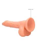 RealRock - Dildo med pung - 7" / 17 cm - Lys Hudfarge - Bilde 6