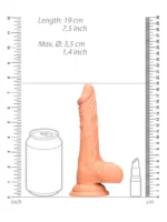 RealRock - Dildo med pung - 7" / 17 cm - Lys Hudfarge - Bilde 4