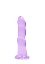 Realrock – Crystal Clear – Enkel dildo med sugekopp – Lilla - 17 cm