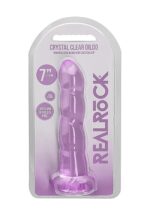 Realrock – Crystal Clear – Enkel dildo med sugekopp – Lilla - 17 cm