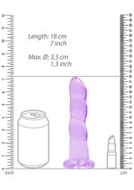 Realrock – Crystal Clear – Enkel dildo med sugekopp – Lilla - 17 cm
