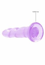 Realrock – Crystal Clear – Enkel dildo med sugekopp – Lilla - 17 cm