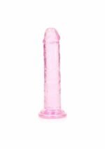 Realrock – Crystal Clear – Enkel Realistisk Dildo – Rosa - 14.5 cm