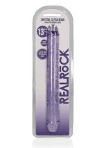 Realrock – Crystal Clear – realistisk Dobbeldildo – Lilla - 34 cm