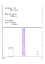 Realrock – Crystal Clear – realistisk Dobbeldildo – Lilla - 34 cm