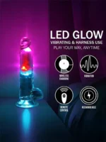 Realrock - Oppladbar vibrator med pung - LED lys - 7" - Bilde 7