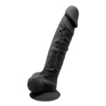 Silexd - Silikon Dildo med Pung - Model 1 - 7" - Sort
