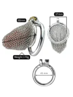 Chainmail Chastity Cage - Kyskhetsbur med ringbrynje design - Medium - Bilde 3