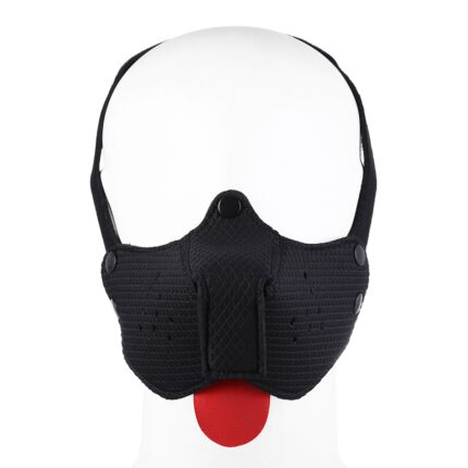 Neoprene Puppy Muzzle - Neoprene munnkurv med tunge - Sort