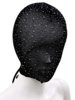 Lace Hood Shiny Diamonds - Maske med Stener - Sort - Bilde 2