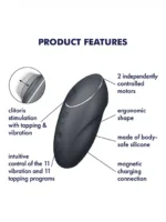 Satisfyer - Tap & Climax - Tappende Klitorisvibrator - Mørk Grå - Bilde 3