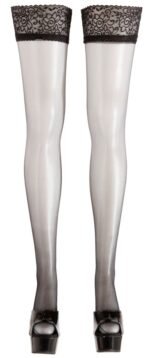 Cottelli Collection - Stay-ups med blondekant - Sort