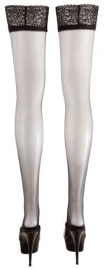Cottelli Collection - Stay-ups med blondekant - Sort
