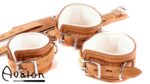 Avalon - LUST - Collar og Cuffs, 5 deler, Brunt og Hvitt