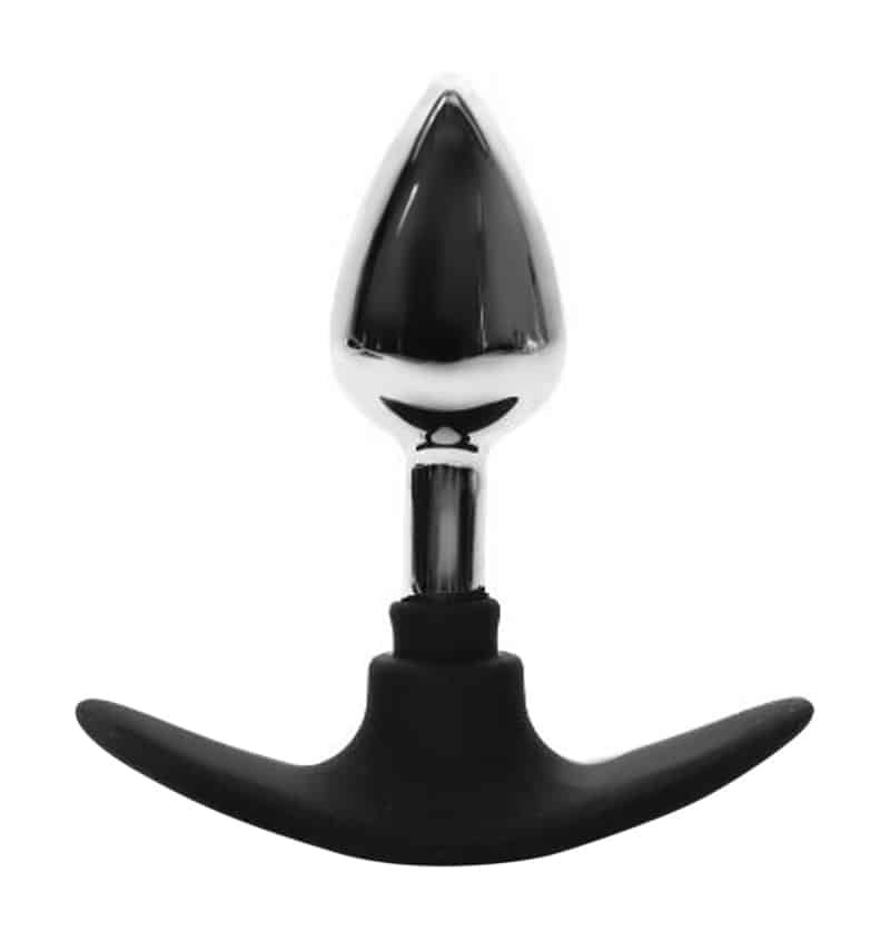 BQS - Metall Buttplug med Avlang Silikonstopper - Small BQS - Metall Buttplug med Avlang Silikonstopper - Small