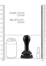 Chrystalino - Globy - Sort glassdildo med vibrasjon og sugekopp
