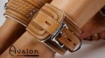 Avalon - LUST - Collar og Cuffs, 5 deler, Brunt og Hvitt