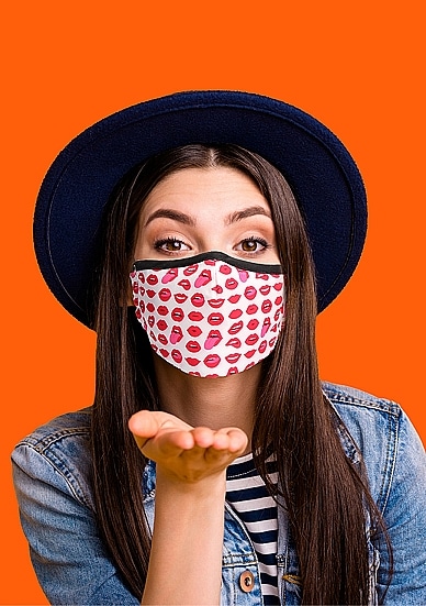 Sexy Masks - 3 lags Tøymunnbind med Frekke Lepper - 1stk